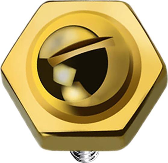Image du produit Star Piercing Dermal Anchor Écrou hexagonal doré (Acier chirurgical 316L, sans laiton)
