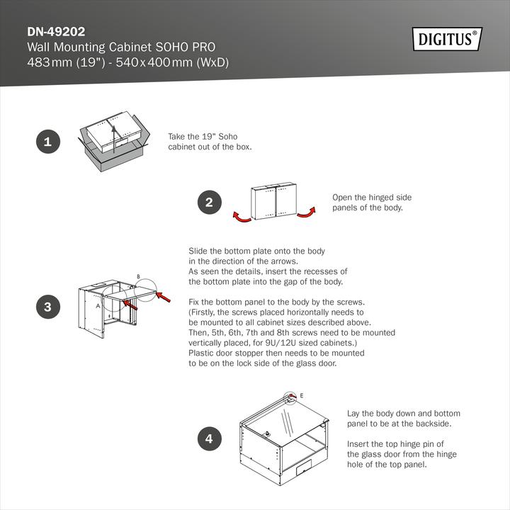 Produktbild Digitus 19" 7HE Wandgehäuse, SOHO PRO 370 x 540 x 400 mm, grau (10.86 HE, 19 Zoll Rack)