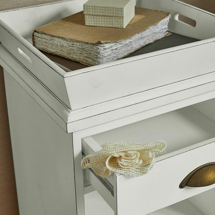 Image du produit Loberon Table de chevet Montarie blanc