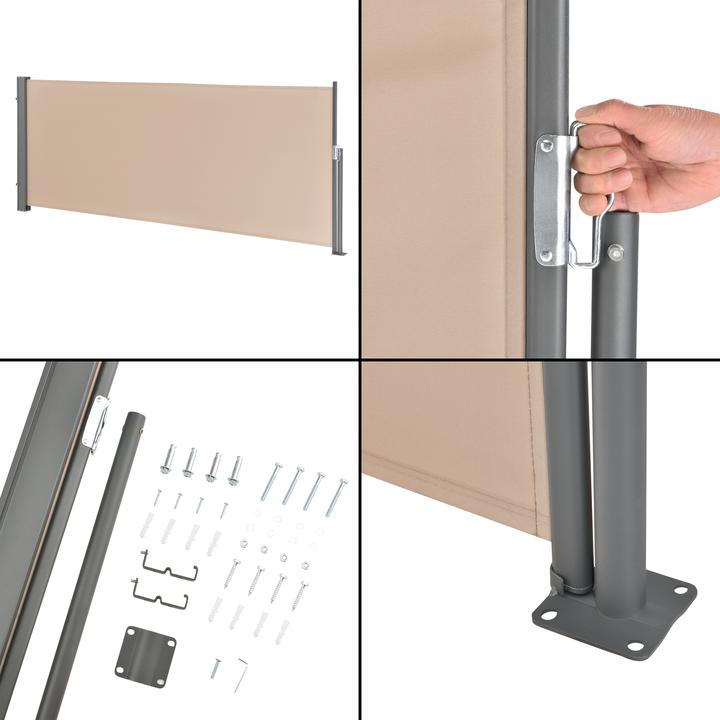 Produktbild Pro-Tec Seitenmarkise Mulhacén 120x300 cm Sandfarben (3 m)