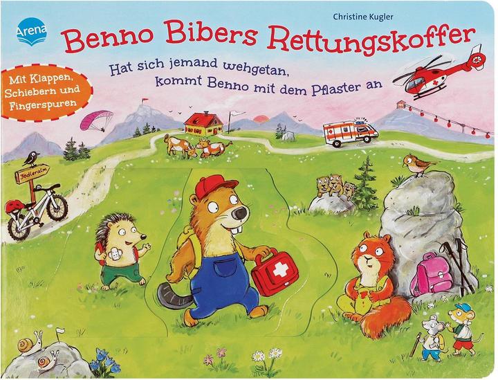 Actual product image Benno Biber's rescue kit. If someone has hurt themselves, Benno arrives with the plasters (German, Christine Kugler, 2025)