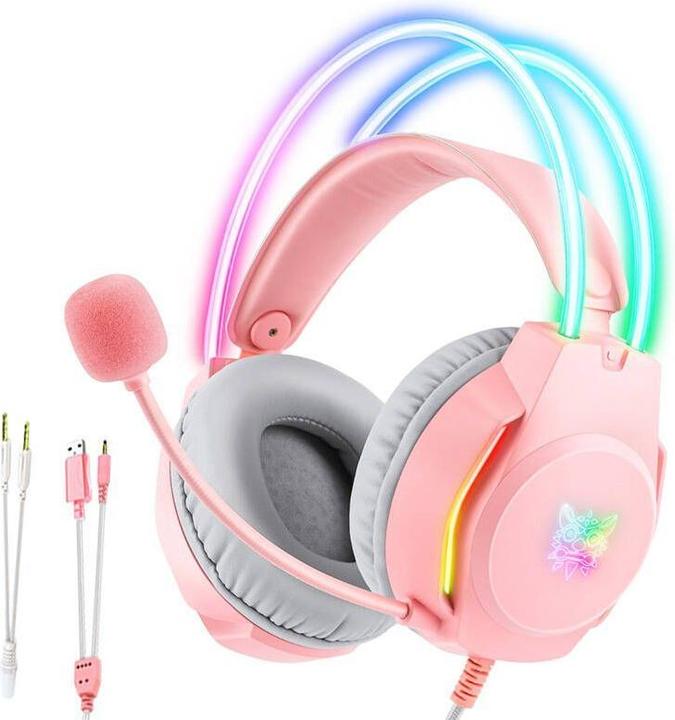Onikuma X26 Gaming-Kopfhörer (kabelgebunden) Pink (Kabelgebunden)