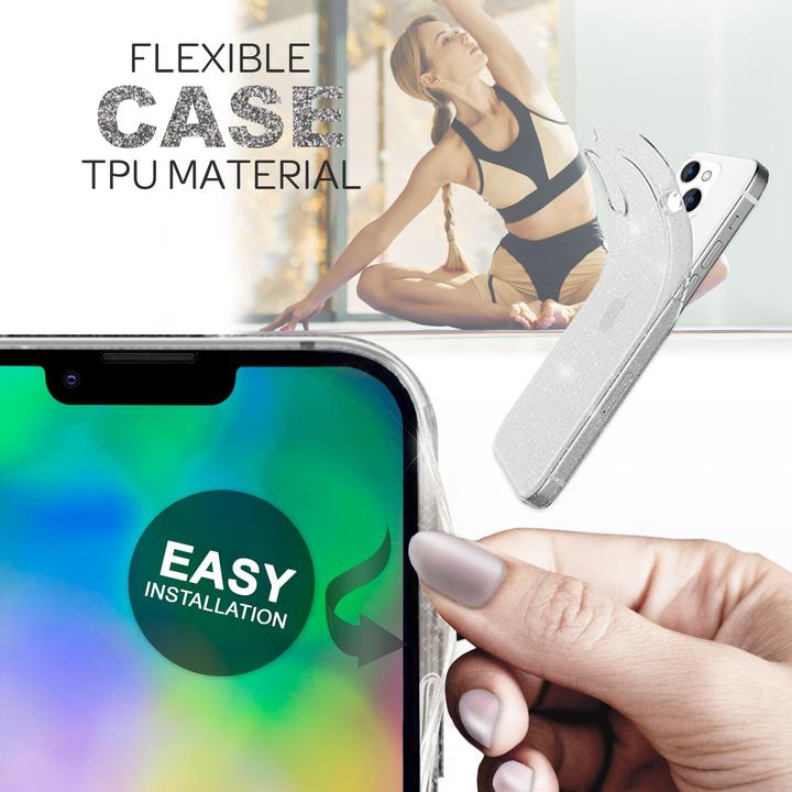 Image du produit Nalia Étui en silicone transparent à paillettes (Apple iPhone 14)