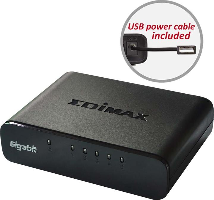 Actual product image edimax ES-5500G V3: 5 port switch, 1Gbps (5 Ports)