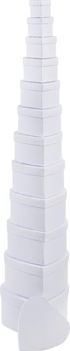 Produktbild VBS XXL Pappschachteln "Herz", Weiss, 12er-Set (Geschenkbox, 12 x)