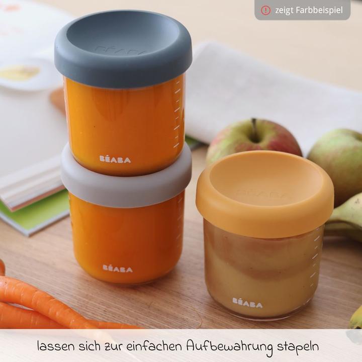 Actual product image Beaba Glass portion set 2 pcs. 250ml green/greige
