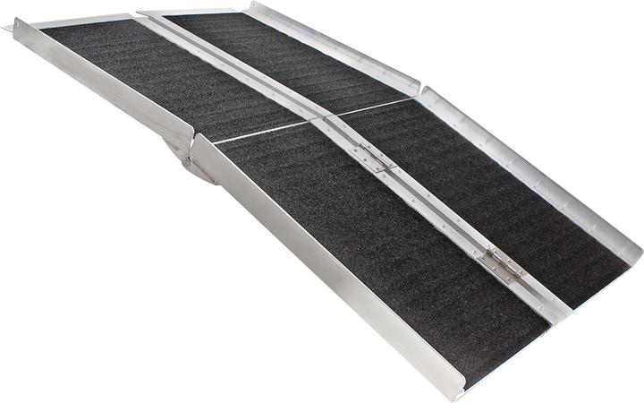 Produktbild Wiltec Rollstuhlrampe 2x faltbar 305cm 270kg rutschfest Rollirampe Alu Rollstuhl