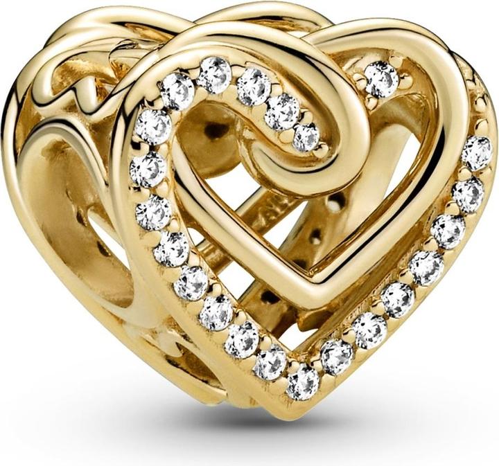 Produktbild Pandora 14k Gold Funkelnde Verschlungene Herzen Charm (Metalllegierung vergoldet)