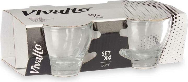 Immagine prodotto Vivalto Satz von Kaffeetassen RYG6073 Durchsichtig Glas 80 ml (24 Stück) (80 ml, 24 x)