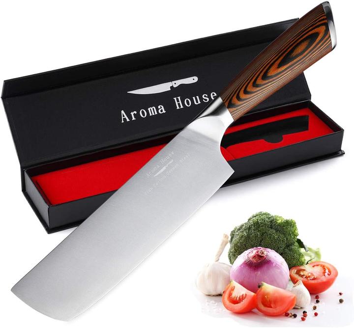 Aroma House Nakiri Kochmesser für Rechts- und Linkshänder (18.50 cm)