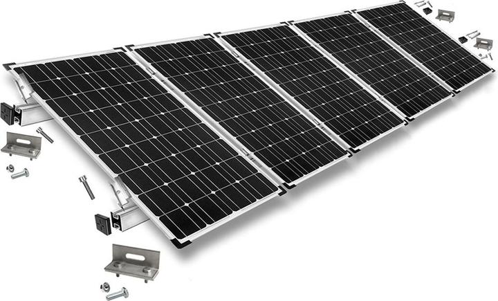 Actual product image Offgridtec Befestigungskit mit Stehfalzklemmen für Schrägdachmontage 5 Solarpanele Rahmenhöhe 40mm