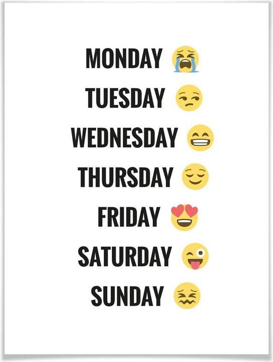 Actual product image Emojione Day of the Week (30 x 40 cm)