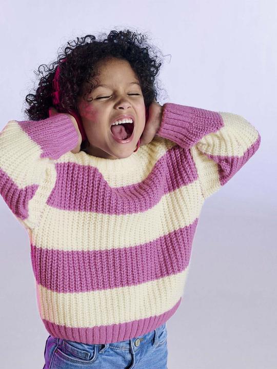Actual product image Vertbaudet Mädchen Pullover mit breiten Streifen (104)