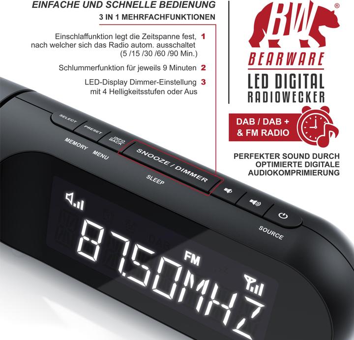 Actual product image Bearware Clock radio with projection