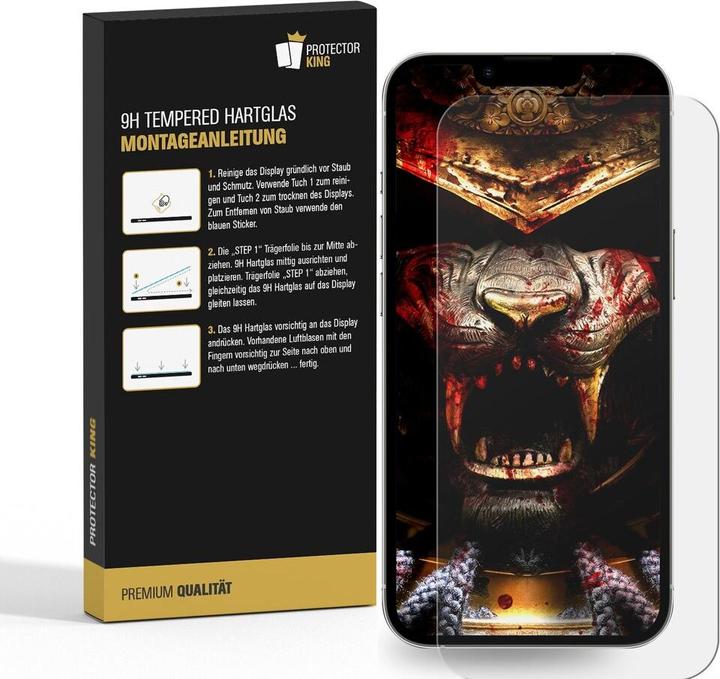 Actual product image Protectorking 3x 3D A++ real tempered 9H armoured glass CLEAR (3 Piece, Apple iPhone 14 Plus)