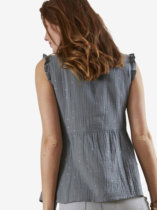 Vertbaudet Ärmellose Musselinbluse für Schwangerschaft und Stillzeit
