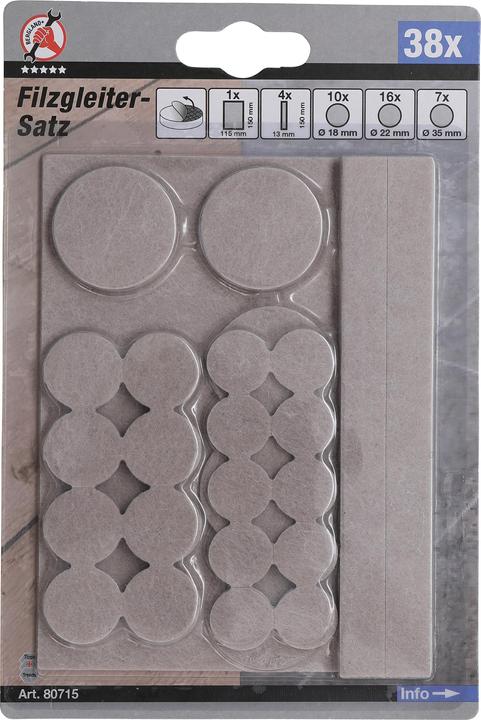 Produktbild BGS Filzgleiter-Satz beige 38-tlg. (Filzgleiter, 1 Stück)