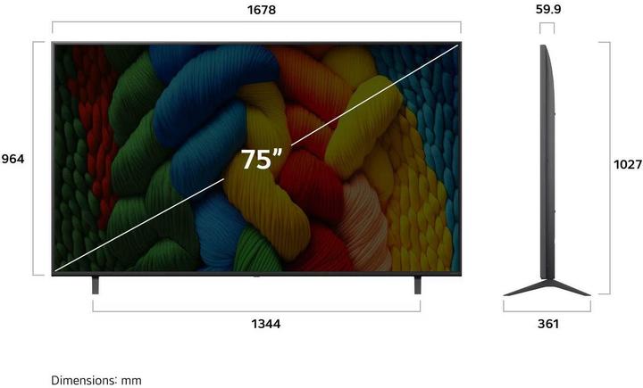 Actual product image LG 75NANO80A6B (75", NANO80, LED, 4K, 2025)
