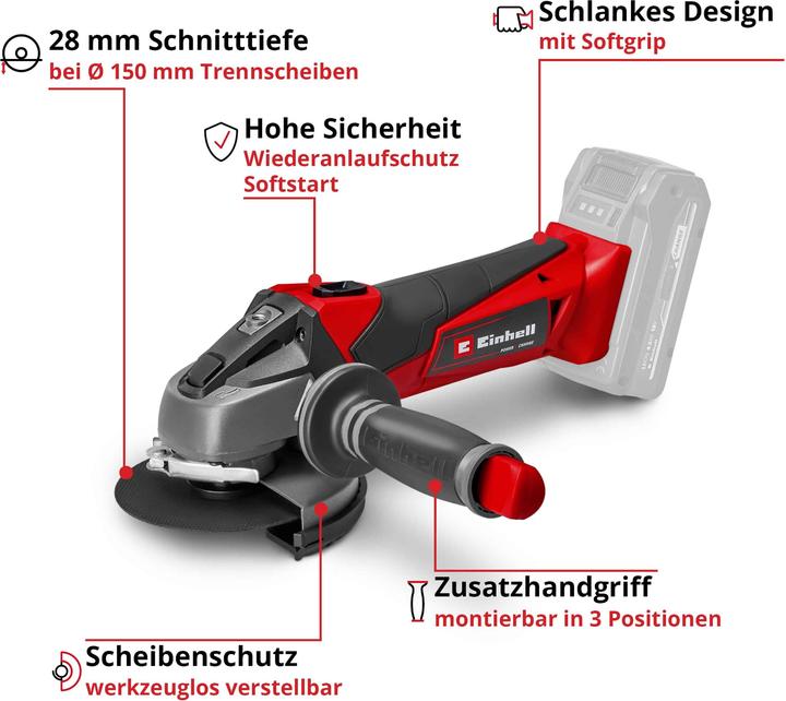 Actual product image Einhell TE-AG 18 Li Solo (115 mm)