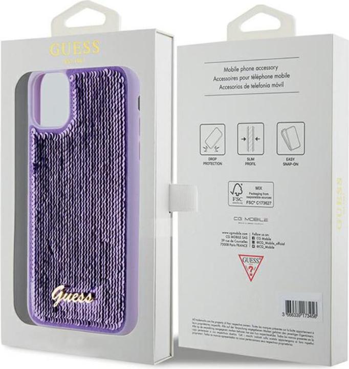 Image du produit Guess GUHCN61PSFDGSU iPhone 11 / Xr 6.1" fioletowy/pourpre hardcase Sequin Script Metal (Apple iPhone 11)