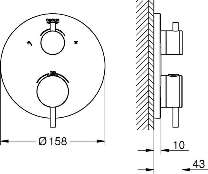 Produktbild Grohe Thermostat-Brausebatterie ATRIO m 2-W-Umst. ha graph gebü