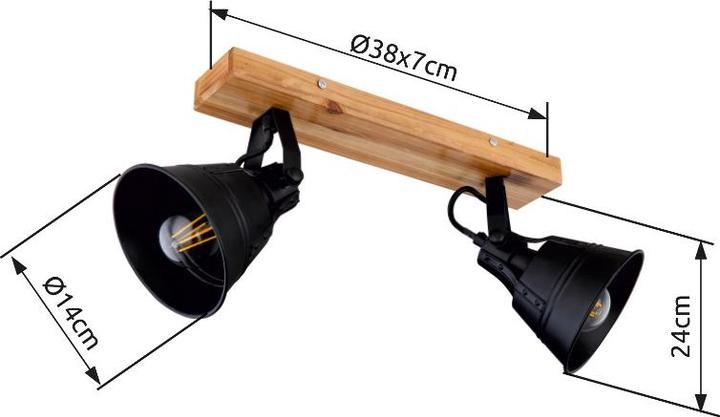 Produktbild Globo Strahler Günther braun 2xE27 (E27)
