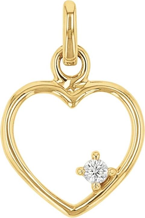 Image du produit Amor Pendentif pour femme, or 375, zirconium synth. | coeur (Or 375, 9 ct)
