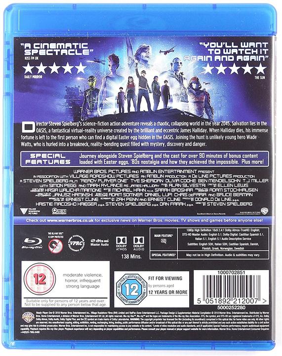 Produktbild Warner Bros Ready Player One-Movie/Film (Blu-ray, Englisch)