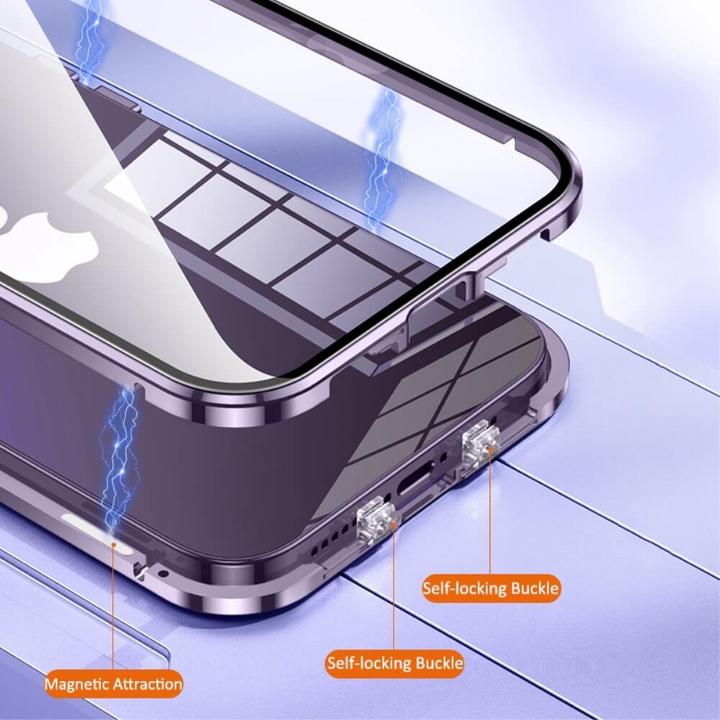 Actual product image Cover-Discount iPhone 14 Plus - Magnetic Protective Case with Glass purple (Apple iPhone 14 Plus)