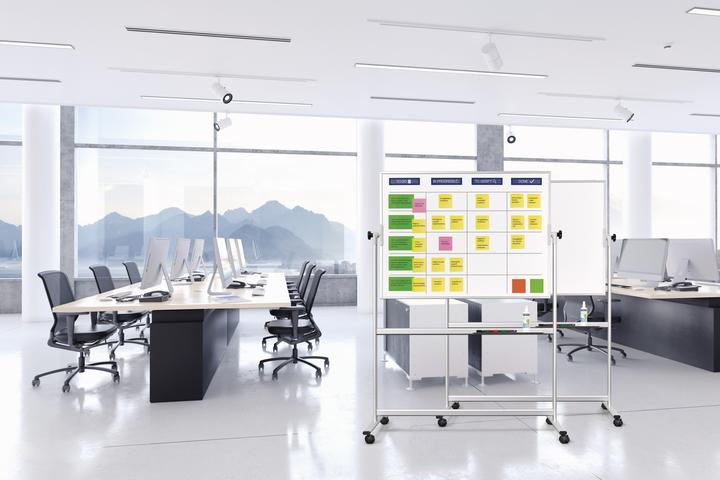 Actual product image Magnetoplan SCRUM BOARD - Whiteboard XL Set (180 x 120 cm)