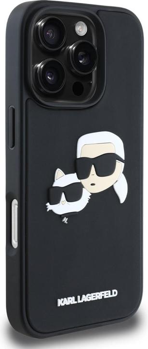 Produktbild Karl Lagerfeld HC 3D Rubber Double Heads iPhone 16 Pro Max Case - Black (Apple iPhone 16 Pro Max)