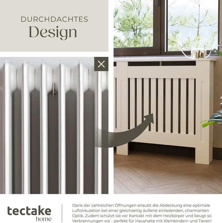 Actual product image tectake Heizkörperabdeckung Vila, im Lamellendesign, mit Ablage