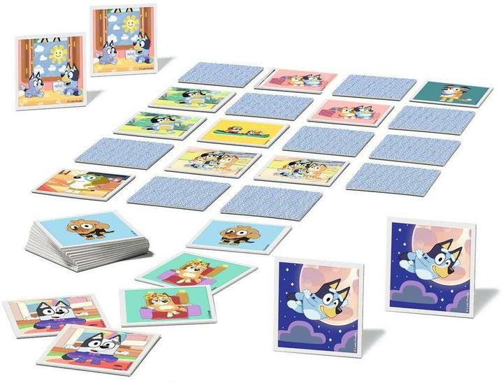 Actual product image Ravensburger Memory Bluey (German, Turkish, Bulgarian, Croatian, Catalan, Portuguese, Finnish, Hebrew, Dutch, Polish, Romanian, Korean, Afrikaans, Icelandic, Slovak, Swedish, Italian, Slovenian, Hungarian, Vietnamese, Russian, Thai, Estonian, Japanese, Norwegian, Arabic, Ukrainian, Danish, Serbian, Chinese, French, Czech)