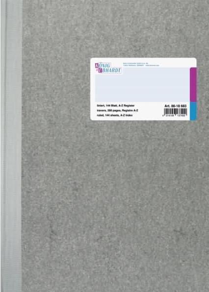 Actual product image König & Ebhardt Business book A4 lined 144 sheets index A-Z cover tape grey (144 x)