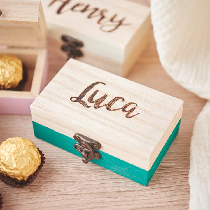 Actual product image VBS Wooden box, 8 pieces, raw wood, 10 x 3.8 x 5.9 cm
