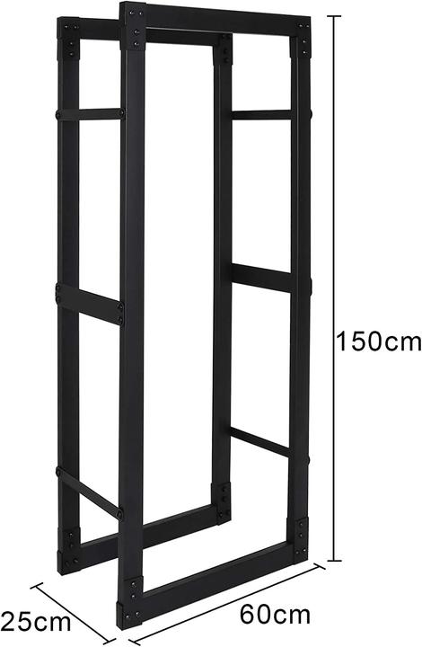 Produktbild Lospitch Brennholzregal aus Stahl 25x60x150cm (60 x 25 x 150 cm)