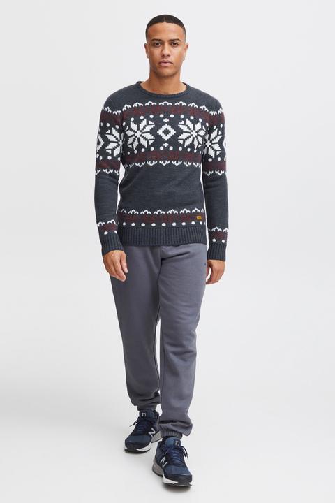 Image du produit Solid Norwig Pull En Grosse Maille Pull-Over Tricot Pour Homme Avec Encolure Rond (M)
