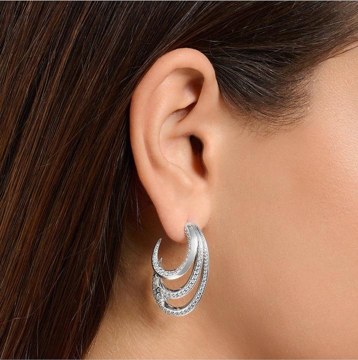 Produktbild Thomas Sabo Ohrringe Welle mit Weissen Steinen (925er Silber)