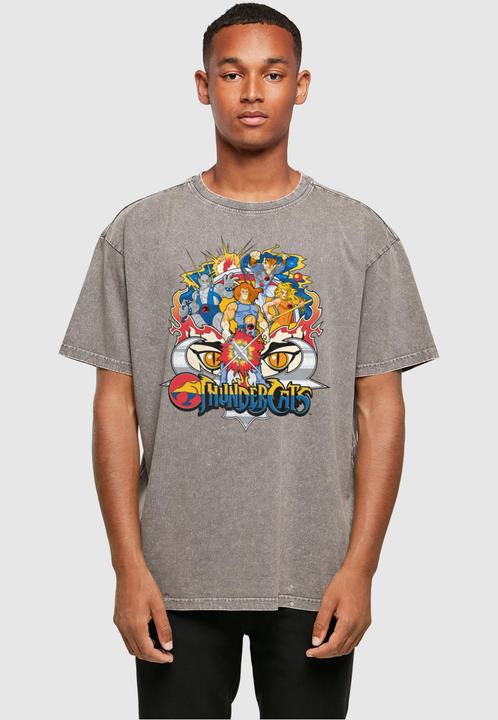Actual product image Absolute Cult Thundercats - Group Shot Acid Washed Oversized Tee - 114701 (3XL)