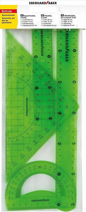 Produktbild EberhardFaber Eberhard Faber Vertrieb GmbH Geometrieset 4 Teile flexibel grün transparent (30 cm)