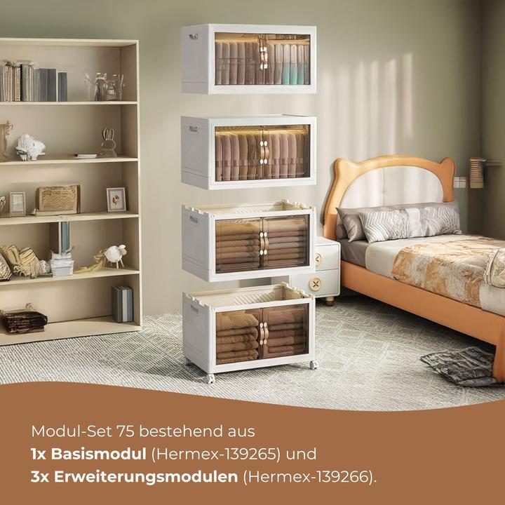 Actual product image Hermex Modul-Set 75 Aufbewahrungsbox Vorratsschrank 1 Basis 3 Erweiterungen (573.45 l)