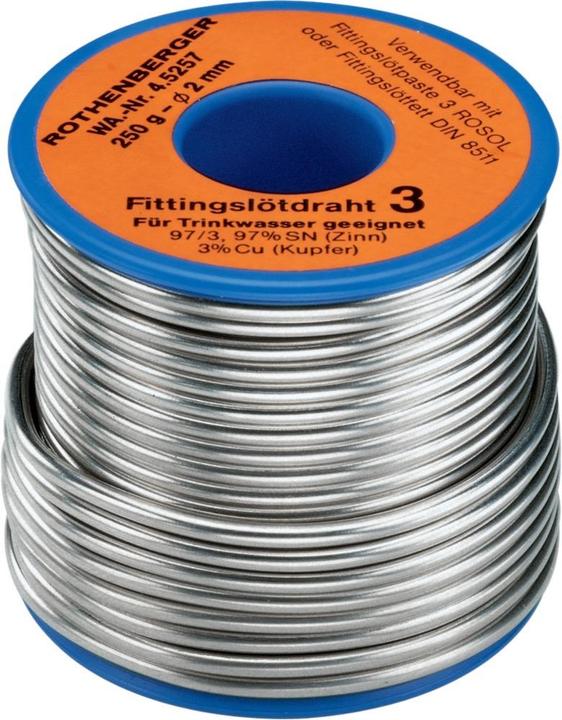 Immagine prodotto Rothenberger Bobina di saldatura S-Sn97Cu3 S-Sn97Cu3 250 g 3 mm (Kit bobina di saldatura)