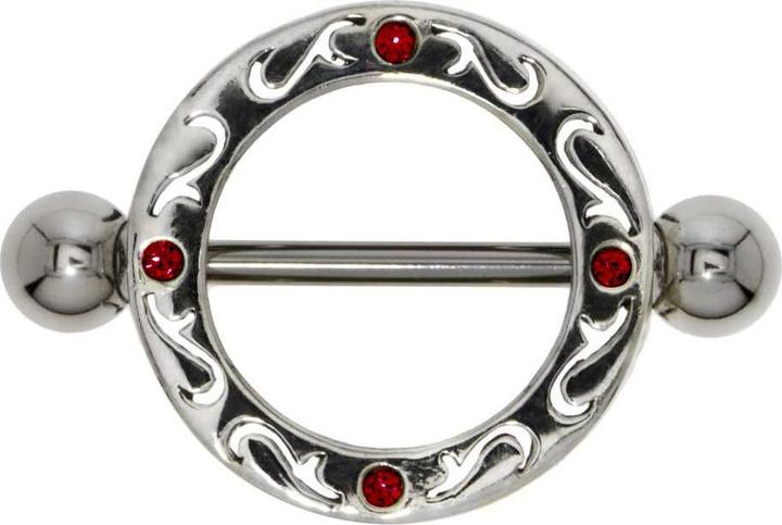 Bijouteria Brustpiercing (Chirurgenstahl 316L, Kristall, Silber 925)