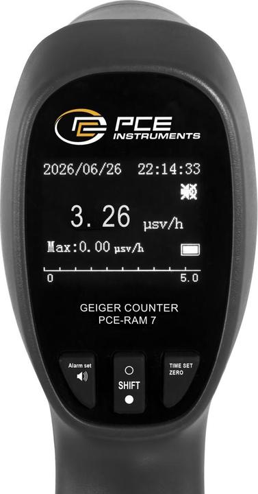 Immagine prodotto PCE Instruments PCE-RAM 7 Geigerzähler Strahlung: Gamma, Röntgen, Beta akustisch