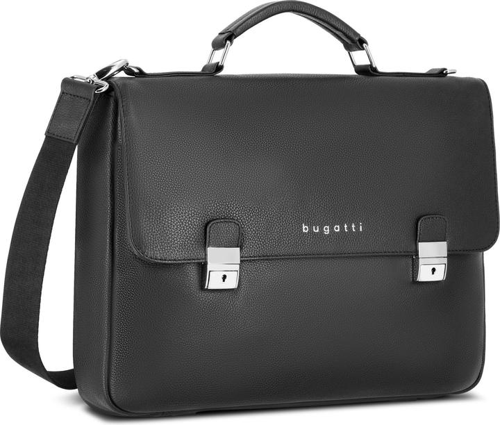 Actual product image Bugatti Valencia briefcase RFID leather 40 cm laptop compartment