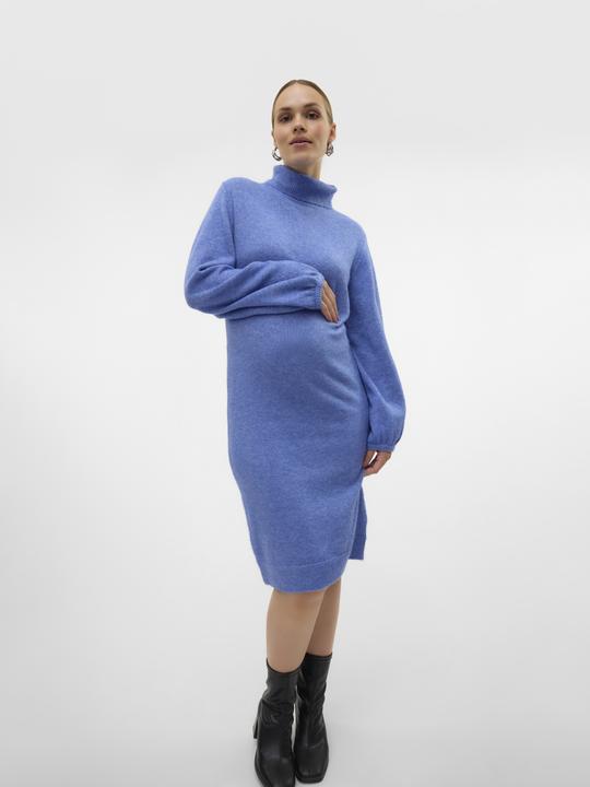 Image du produit Mamalicious Coupe normale Col roulé Poignets élastiques Manches ballon Robe courte Robe en maille (L)