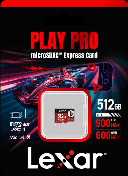 Image du produit Lexar Play Pro (512 Go, microSD Express, U3, UHS-I)