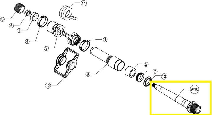 Crankbrothers Pedal Spindle Achse, links, Level 11, Ti
