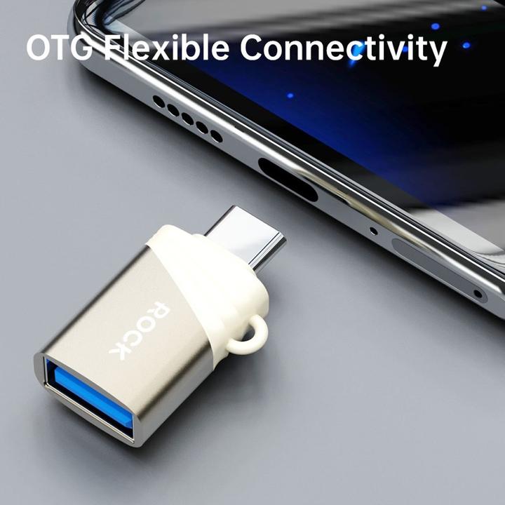 Produktbild Rock - L12 USB-A 3.0 zu Type-C OTG Adapter, Gold (USB-A, USB Typ C)