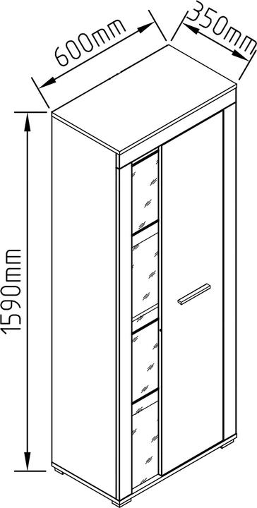 Produktbild VCM Schrank Vitrine Wohnzimmer Glas Usilo (60 x 35 x 159 cm)